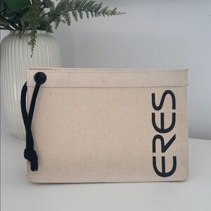 Eres “Beach Pocket” Beige Canvas Swimsuit Pouch Magnetic Closure